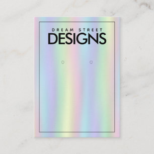 Rainbow Watercolor Earring Display Card Visitenkarte