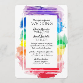 Rainbow Watercolor Kollektion Hochzeitsfeiern Einladung