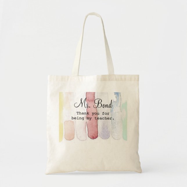 Rainbow Watercolor LehrerInnen-Wertungsgeschenk Tragetasche (Vorne)