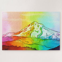 Rainbow Watercolor Mount Hood