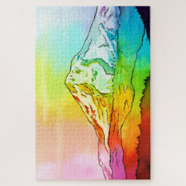 Rainbow Watercolor Mount Hood