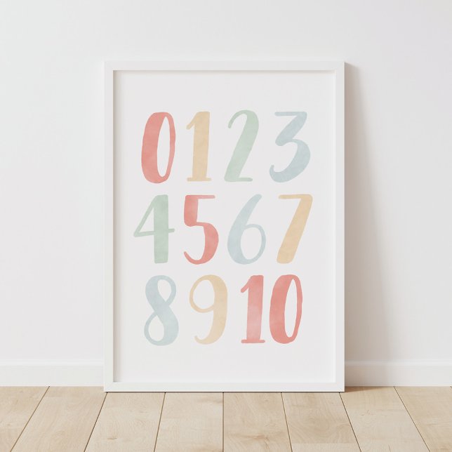 Rainbow Watercolor Numbers Klasse Dekoration (Von Creator hochgeladen)