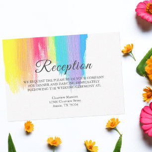 Rainbow Watercolor Paint Strokes LGBTQ Empfang Begleitkarte