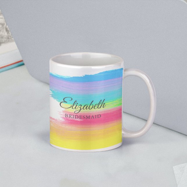 Rainbow Watercolor Schöne Hochzeitshilfe Kaffeetasse (Von Creator hochgeladen)