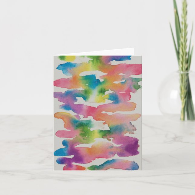 Rainbow Watercolor Smuckkarte Dankeskarte (Vorderseite)
