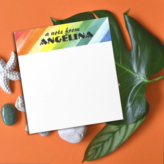 Rainbow Watercolor Splint Streifen schwarzer Buchs Notizblock (Von Creator hochgeladen)