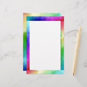 Rainbow Watercolor Stationery Briefpapier