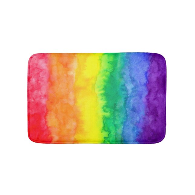 Rainbow Watercolor Watercolor Badematte (Vorderseite)