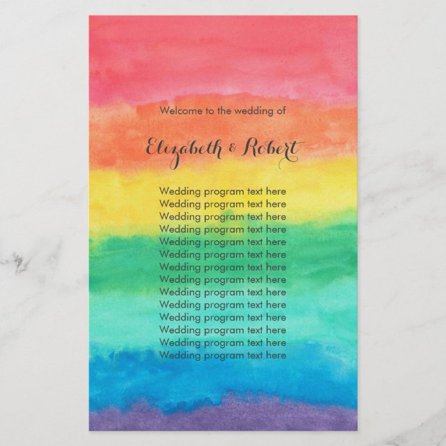 Rainbow Watercolor Wedding (Vorderseite)