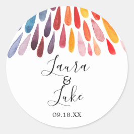 Rainbow Watercolor Wedding Stickers