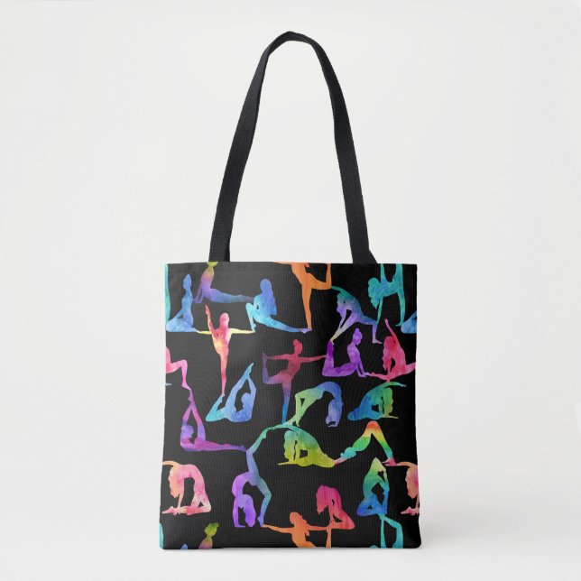 Rainbow Watercolor Yoga Posen Tasche (Vorderseite)