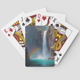 Rainbow Waterfall Fantasy Scene Playing Cards Spielkarten
