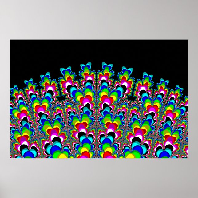 Rainbow Waterfall - Fraktal Art Poster (Vorne)