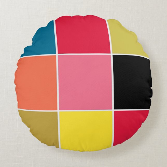 Rainbow Waterfall Squares Throw Kissen (Vorderseite)