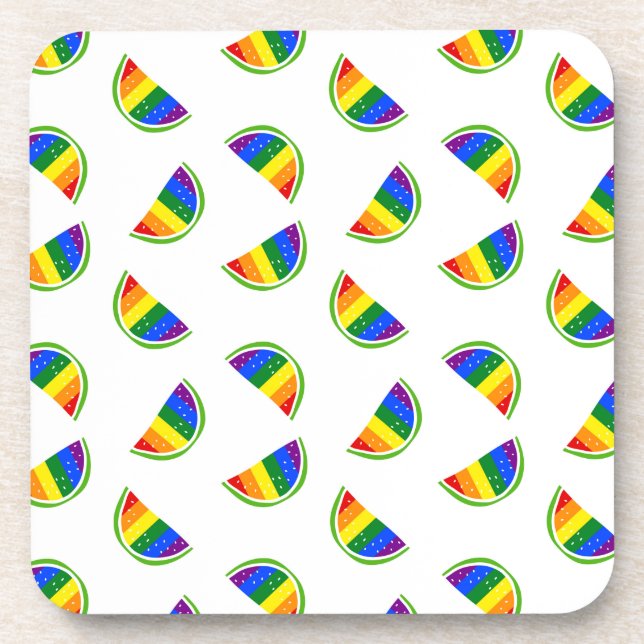 Rainbow Watermelon Pattern Getränkeuntersetzer (Vorderseite)