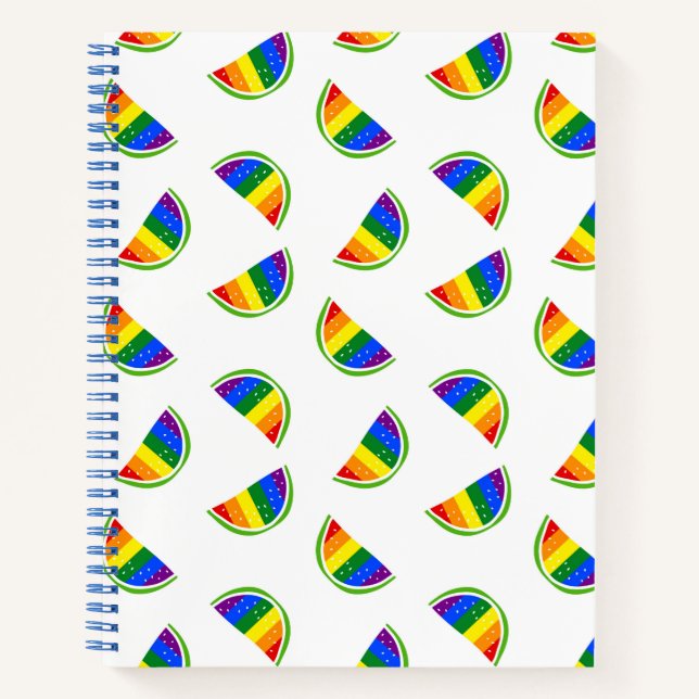 Rainbow Watermelon Pattern Notizbuch (Vorderseite)