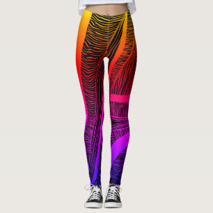 Rainbow Wave Line Leggings