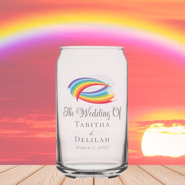 Rainbow Waves Beautiful Custom Wedding Dosenglas (Von Creator hochgeladen)