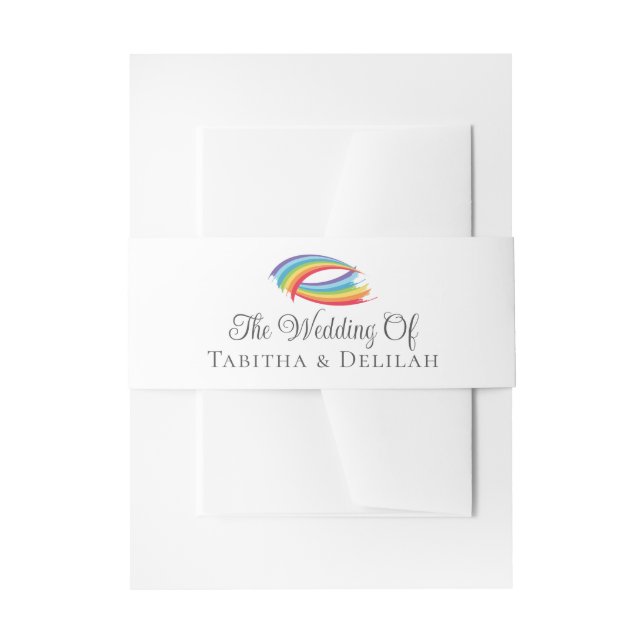 Rainbow Waves Beautiful Custom Wedding Einladungsbanderole (Vorderseite Beispiel)