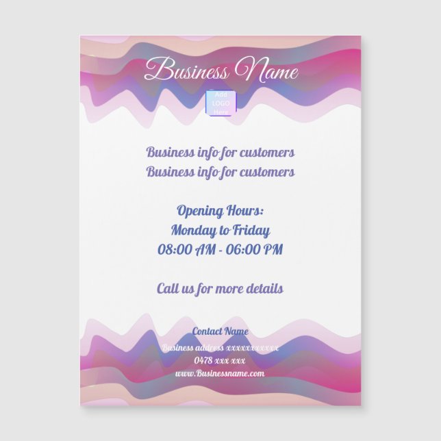 Rainbow Waves - benutzerdefinierte Magnetkarte für (Vorderseite)