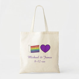 Rainbow Wedding Cake Gay Pride Lila Heart LGBTQ Tragetasche