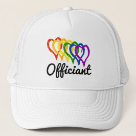 Rainbow Wedding Layered Hearts Officers Truckerkappe