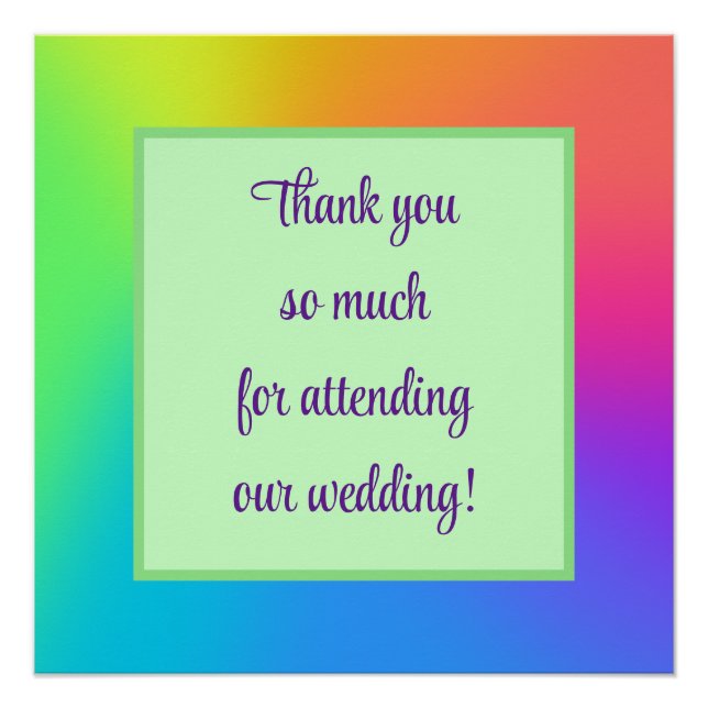 Rainbow Wedding Poster (Vorderseite)