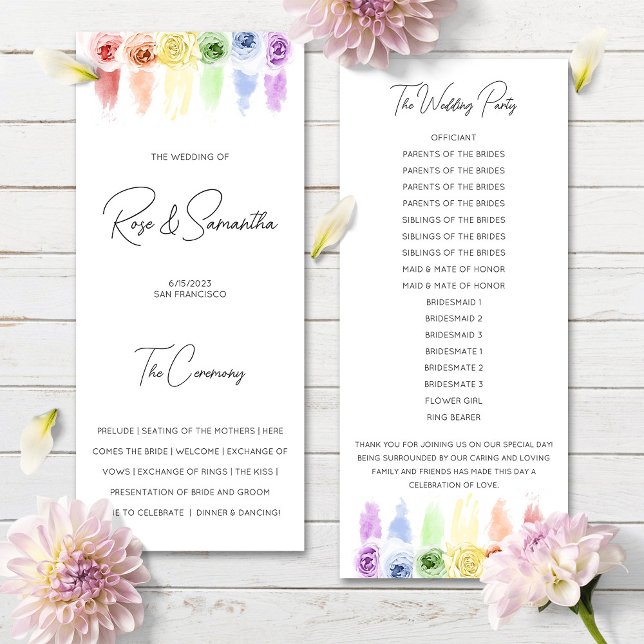 Rainbow Wedding Program Gay Lesbian Wedding (Von Creator hochgeladen)