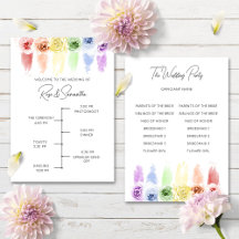 Rainbow Wedding Program