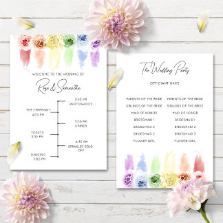 Rainbow Wedding Program Programm