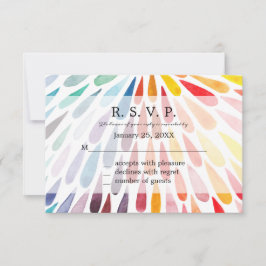 Rainbow Wedding Response Cards RSVP Karte