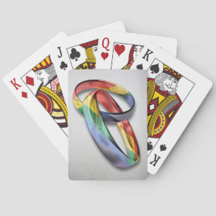 Rainbow Wedding Rings for Marriage Equality Spielkarten