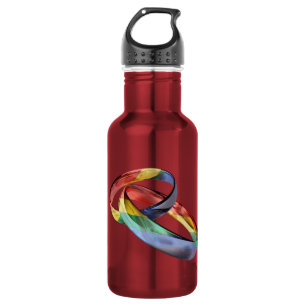 Rainbow Wedding Rings for Marriage Equality Trinkflasche