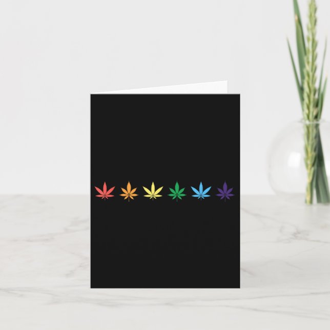 Rainbow Weed Lgbt Pride Ally Karte (Vorderseite)