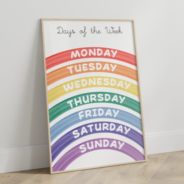 Rainbow Weekdays Lehrplakat Poster (Von Creator hochgeladen)