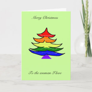 Rainbow Weihnachtsbaum Feiertagskarte