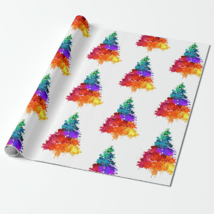 Rainbow Weihnachtsbaum Schönes farbenfrohes Fest Geschenkpapier