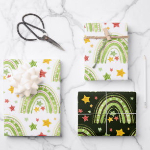Rainbow Weihnachtsblatt Geschenkpapier Set