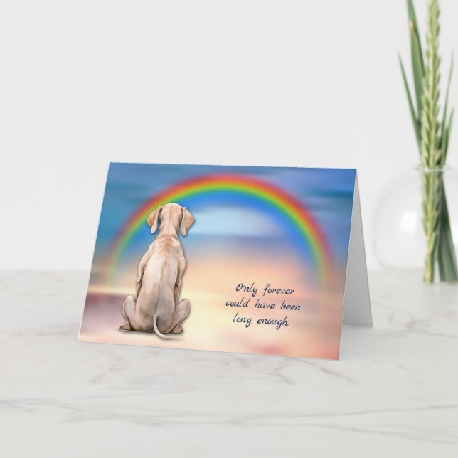 Rainbow Weimaraner Hund Verlust Sympathie Karte (Vorderseite)
