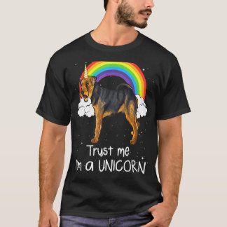Rainbow Welsh Terrier Trust Me Im a Unicorn Dog T-Shirt