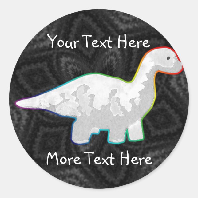 Rainbow White Dinosaur Stickers (Vorderseite)