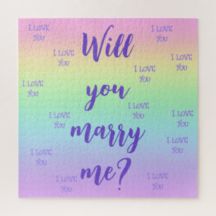 Rainbow Will You Marry Me Proposal Jigsaw Puzzle