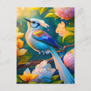 Rainbow Winged Jay Fantasy Bird Postkarte
