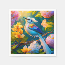 Rainbow Winged Jay Fantasy Bird Serviette