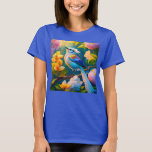 Rainbow Winged Jay Fantasy Bird T-Shirt