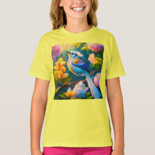 Rainbow Winged Jay Fantasy Bird T-Shirt