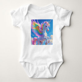 Rainbow Winged Prancing Unicorn Baby Strampler