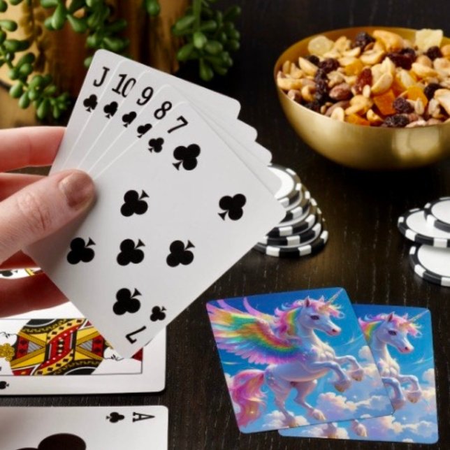 Rainbow Winged Prancing Unicorn Spielkarten (Von Creator hochgeladen)