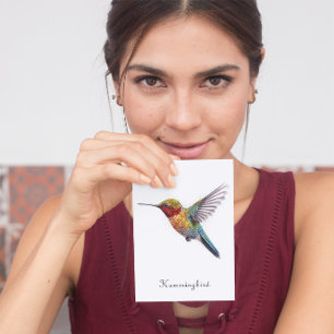 Rainbow Wings: Lebhafte Hummingbird Art, kundenspe Feiertagskarte