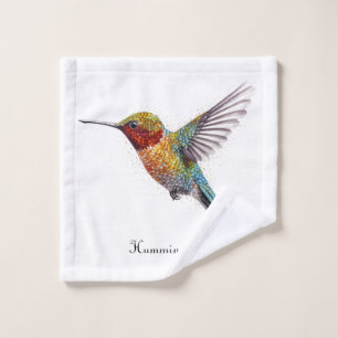 Rainbow Wings: Lebhafte Hummingbird Art, kundenspe Waschlappen